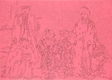 N.92 - Study of an artwork Family at Dohwa Village by Karasumaru Yumi contemporary artwork painting