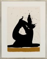 Black Image with Ochre by Robert Motherwell contemporary artwork painting works on paper drawing