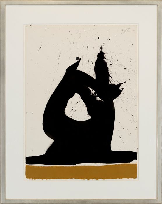 Black Image with Ochre by Robert Motherwell contemporary artwork Painting