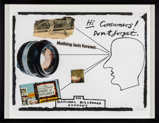 Hi Consumers Dont Forget Nothing Last Forever by Derek Boshier contemporary artwork Works on Paper
