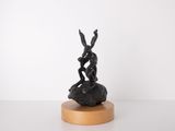 Small Thinker on Rock by Barry Flanagan contemporary artwork sculpture