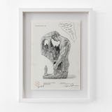 The Upper House The Figure Leans on the Wall That He Also Holds by Daniel Arsham contemporary artwork drawing