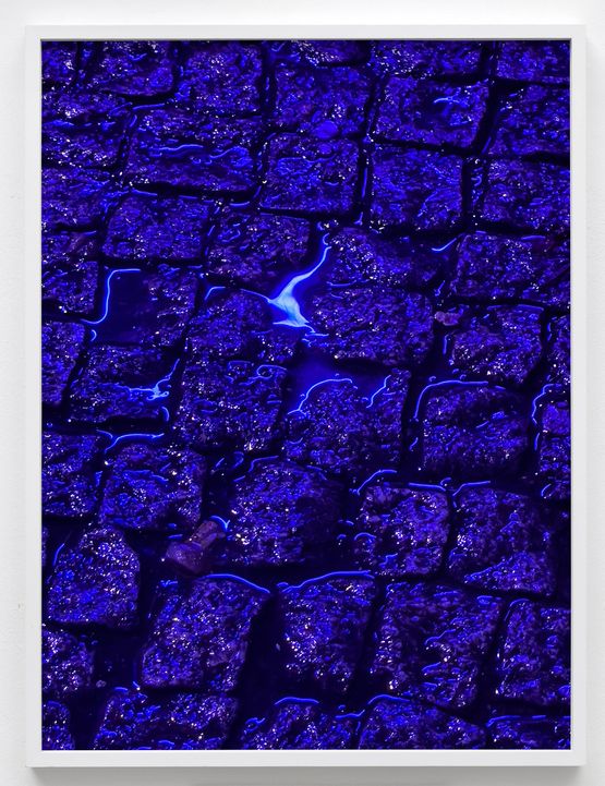 Pflastersteine blue puddle by Paul Hutchinson contemporary artwork Print