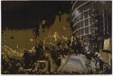 F-Tomb crowd  fan blanket by Marley Dawson contemporary artwork textile