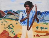 Desert Songs Warumpi Band 1 by Vincent Namatjira contemporary artwork painting works on paper