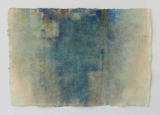 Blau Grun Gelb Orange auf rosa Dreck by Peter Tollens contemporary artwork Painting