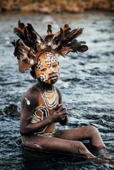 Suri Boy in River Omo Valey Ethiopia by Andrew Eldon contemporary artwork photography print