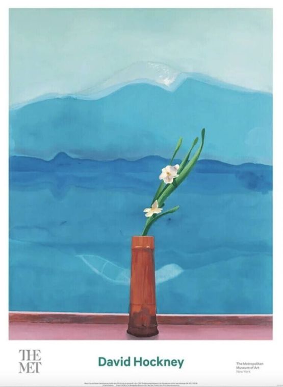 Mount Fuji and Flowers by David Hockney contemporary artwork Print