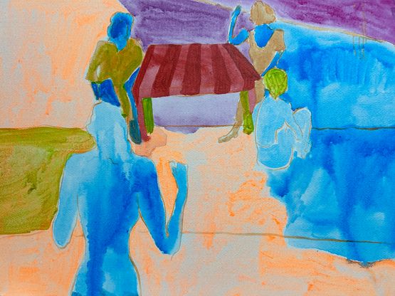 A little alarm in a small town 1 by Rufana Mamedova contemporary artwork Painting