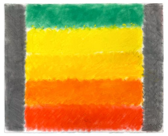 untitled（2025） untitled, 2025 by Heinz Mack, Pastel crayon on hand-made paper, 76