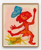 Red Figure Blue Mark by Ken Kiff contemporary artwork works on paper