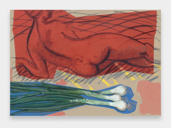 Odalisque with Spring Onions by Ella Kruglyanskaya contemporary artwork Painting