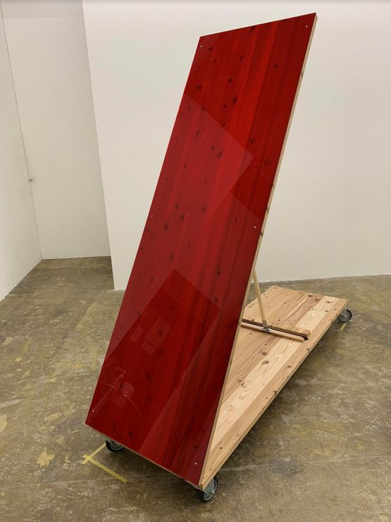 Sloping Sculpture red by Tomii Motohiro contemporary artwork Painting