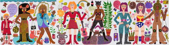 Seven Sistas Story by Kaylene Whiskey contemporary artwork Painting