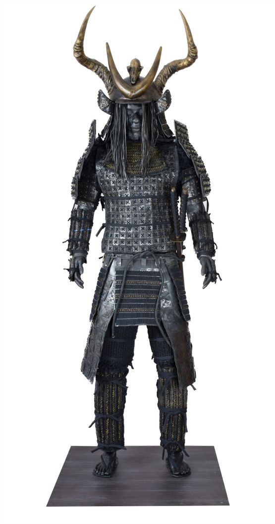 Obsidian Samurai XVI No Mans Land series by Nicola Roos contemporary artwork Sculpture
