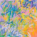 A Letter From Asia to Barbara by Samia Halaby contemporary artwork painting