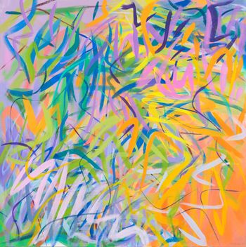 A Letter From Asia to Barbara by Samia Halaby contemporary artwork painting