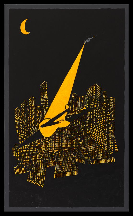 Night Music City by Derek Boshier contemporary artwork Painting