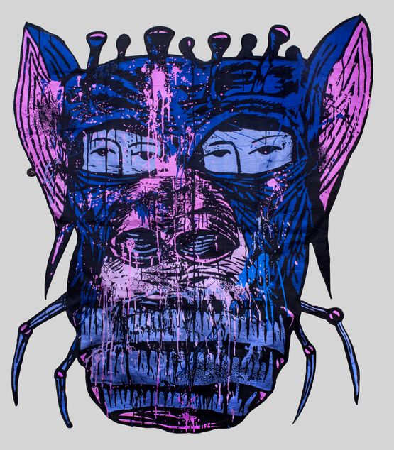 Menjadi Monster by Eko Nugroho contemporary artwork Painting