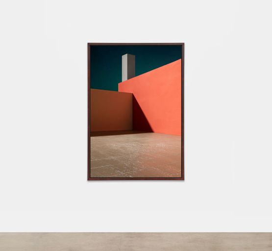 Courtyard with Orange Wall by James Casebere contemporary artwork Photography
