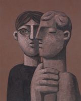 Untitled Man with bust II by Heesoo Kim contemporary artwork painting