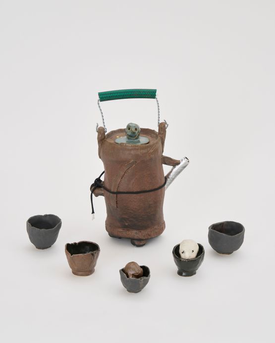 Black  Brown TeaPot Set by Dan Mccarthy contemporary artwork Sculpture