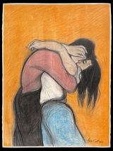 Passionate Embrace by Benedicto Cabrera contemporary artwork drawing works on paper