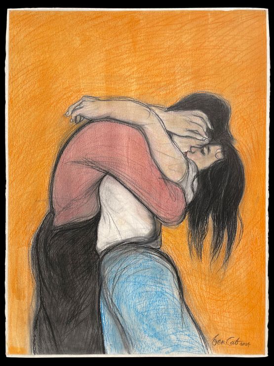 Passionate Embrace by Benedicto Cabrera contemporary artwork Works on Paper