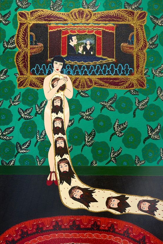 St Veronica Jesus in a Minger - Front Row Seats by Laura Williams contemporary artwork Painting