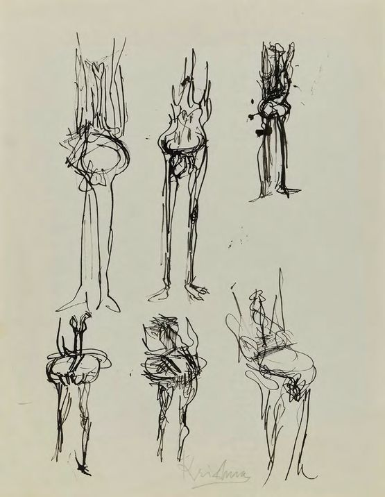 Untitled Drawing by Krishna Reddy contemporary artwork Works on Paper