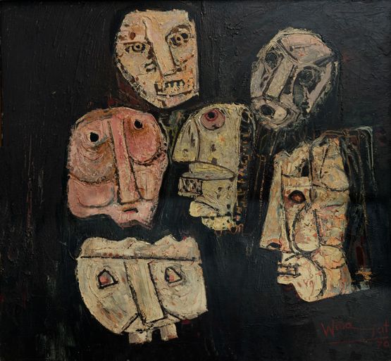 Portraits of Six Indonesian Artists by Haji Widayat contemporary artwork Print