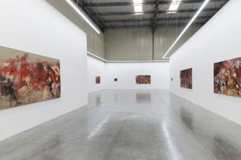 Contemporary art exhibition Nour Malas Evil Is Banal at CARBON 12 Dubai United Arab Emirates
