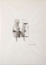 Two Watchers by Lynn Chadwick contemporary artwork drawing works on paper