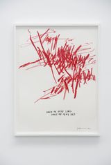 DANCE ME VERY LONG DANCE ME VERY RED by Joel Andrianomearisoa contemporary artwork works on paper drawing