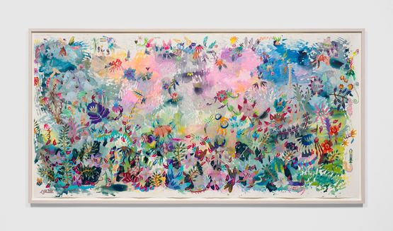 Monster in the garden by Sarah Ann Weber contemporary artwork Painting