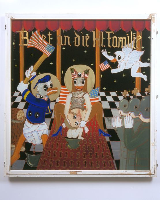 Betet an die Hl. Familie Revere the Holy Family by Blalla Hallmann contemporary artwork Painting