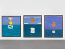Triptych Caribbean Blues V.M. aka Rectangle Circle Square Caribbean Blues H.F. 2025 Caribbean Blues J.C. 2025 by Alvaro Barrington contemporary artwork Painting
