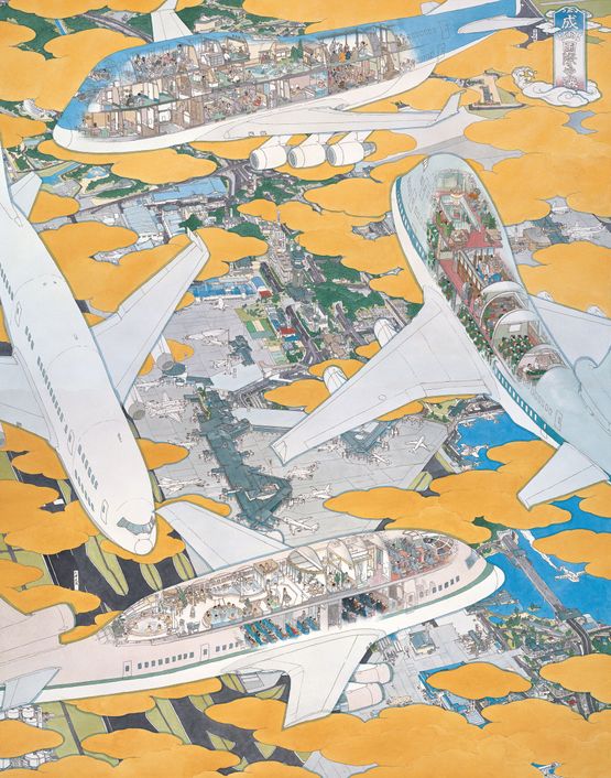 Narita International Airport Various Curious Scenes of Airplanes by Yamaguchi Akira contemporary artwork Print