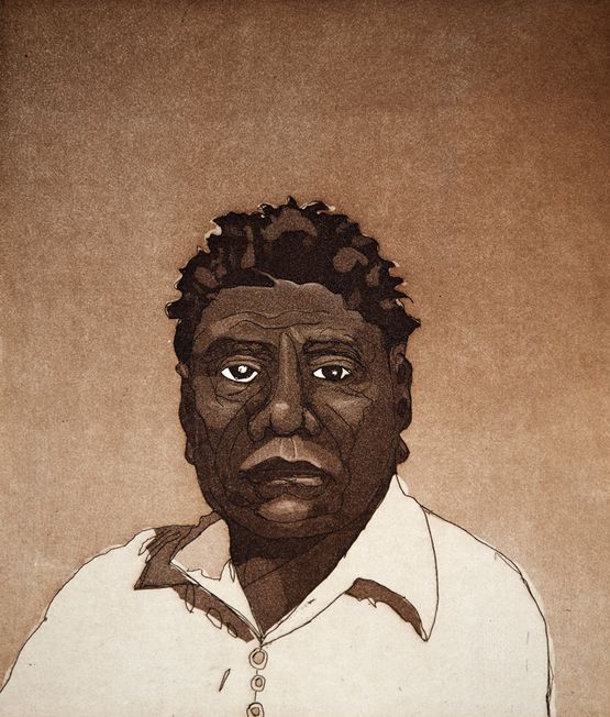 Albert Namatjira by Vincent Namatjira contemporary artwork Print