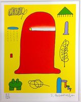 With Red Form by Sadamasa Motonaga contemporary artwork print