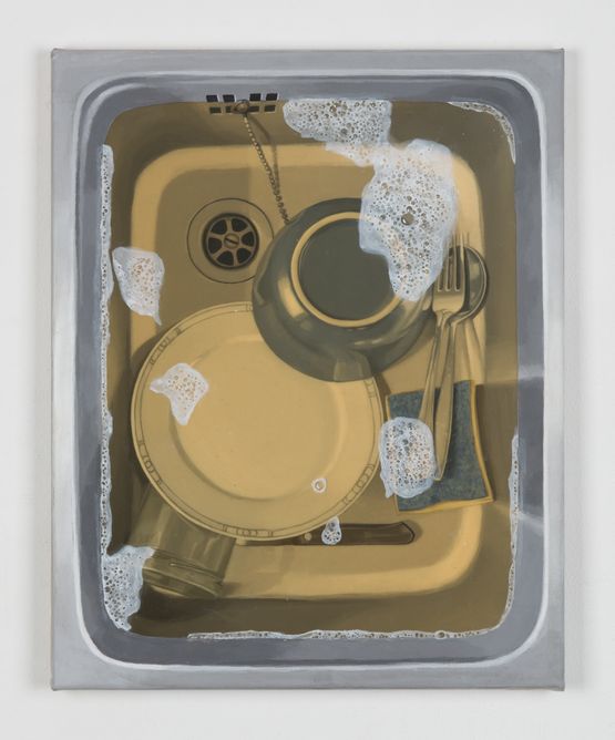 Sink with dishes by Helene Appel contemporary artwork Painting