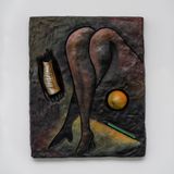 Man Ray with Fish by Erika Verzutti contemporary artwork painting sculpture works on paper