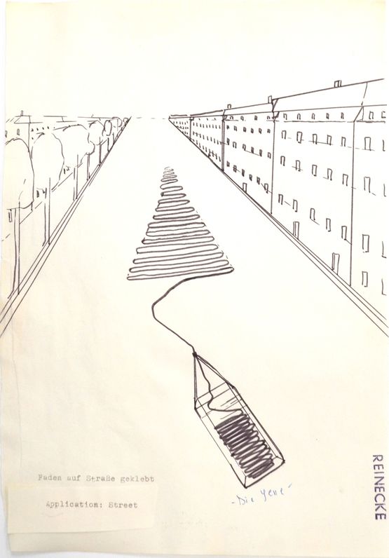 Konzept fur Aktion mit dem Blauen Faden by Chris Reinecke contemporary artwork Works on Paper