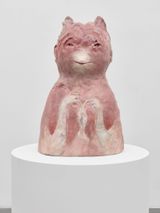 Pink Cat by Leiko Ikemura contemporary artwork sculpture