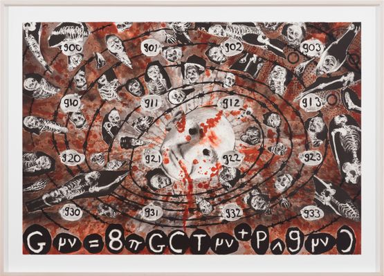 Zero or Nothing 6 Einsteins theory of general relativity by Fiona Hall contemporary artwork Painting