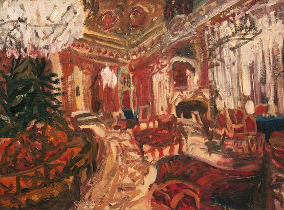 Melancholic Interior The Revolutionary Saloon by Ioana Batranu contemporary artwork Painting