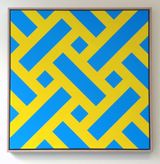 Small Lattice 23 blue and yellow by Ian Scott contemporary artwork painting