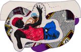 Selfie by Pierre Mukeba contemporary artwork painting textile