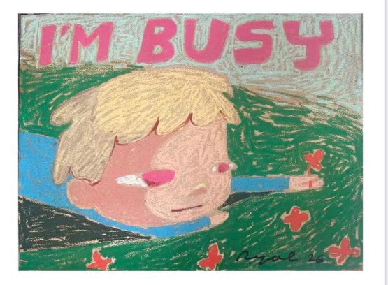 Im Busy by Laksamana Ryo contemporary artwork Works on Paper