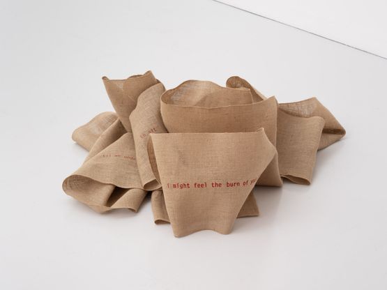 If I Run My Palm Along the Twine red by Helen Cammock contemporary artwork Print